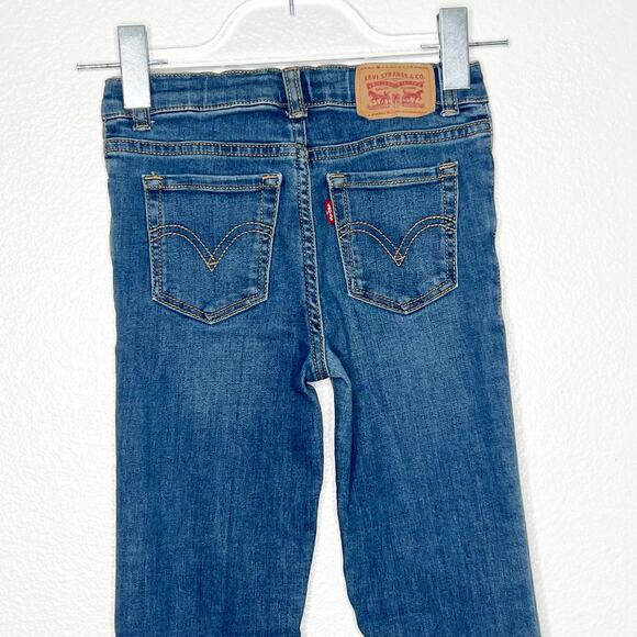 LEVI'S 726 Flare Kids Jeans High Rise Medium Wash Blue Denim Unisex Size 6/6X - Picture 5 of 8